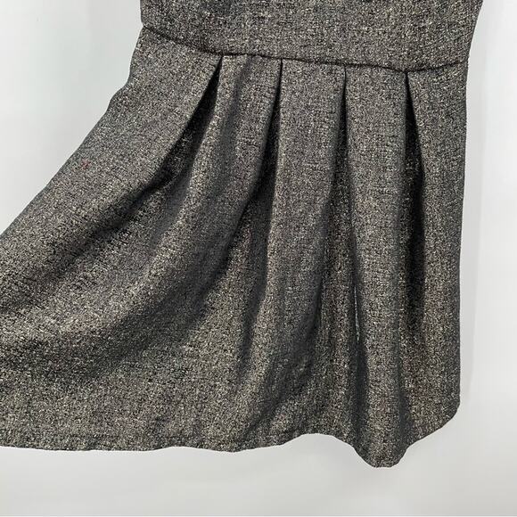 One Clothing Black Gold Metallic Skater Dress M Sleeveless Party Grunge Goth - Picture 3 of 7